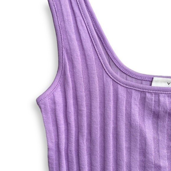 Vince Ribbed Tank Top M Purple Square Neck Shirt SOLD - Picture 6 of 13